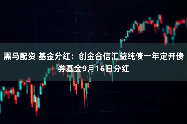 黑马配资 基金分红：创金合信汇益纯债一年定开债券基金9月16日分红