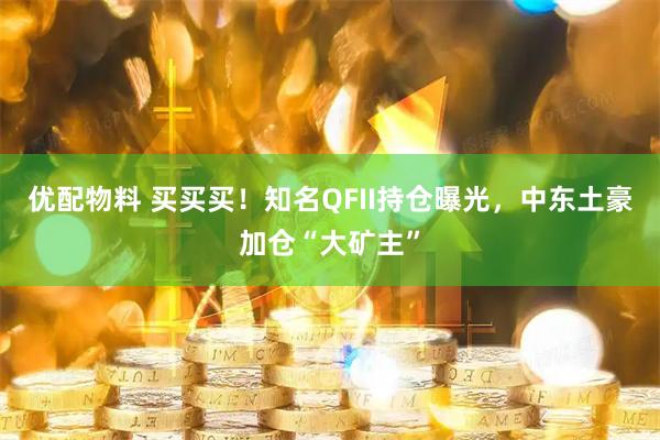 优配物料 买买买！知名QFII持仓曝光，中东土豪加仓“大矿主”
