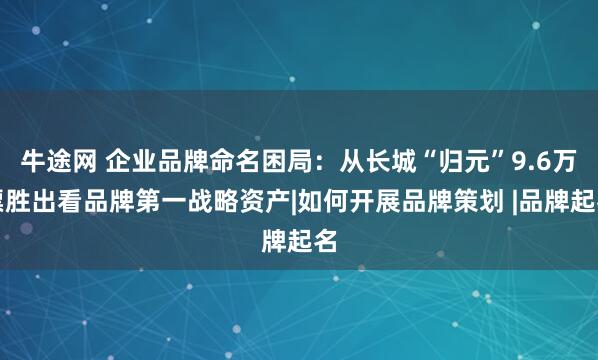 牛途网 企业品牌命名困局:从长城“归元”9.6万票胜出看品牌第一战略资产|如何开展品牌策划 |品牌起名