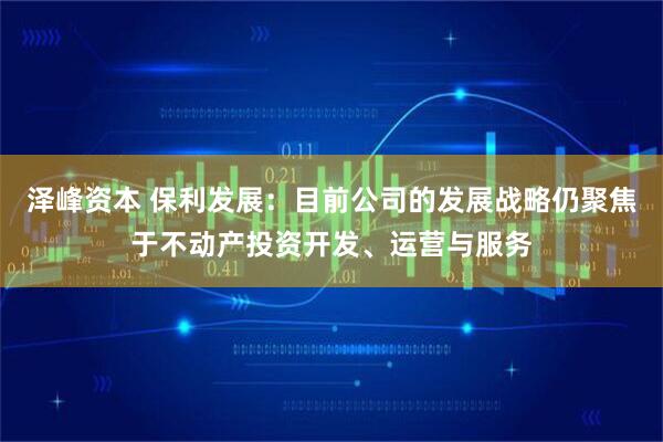 泽峰资本 保利发展：目前公司的发展战略仍聚焦于不动产投资开发、运营与服务